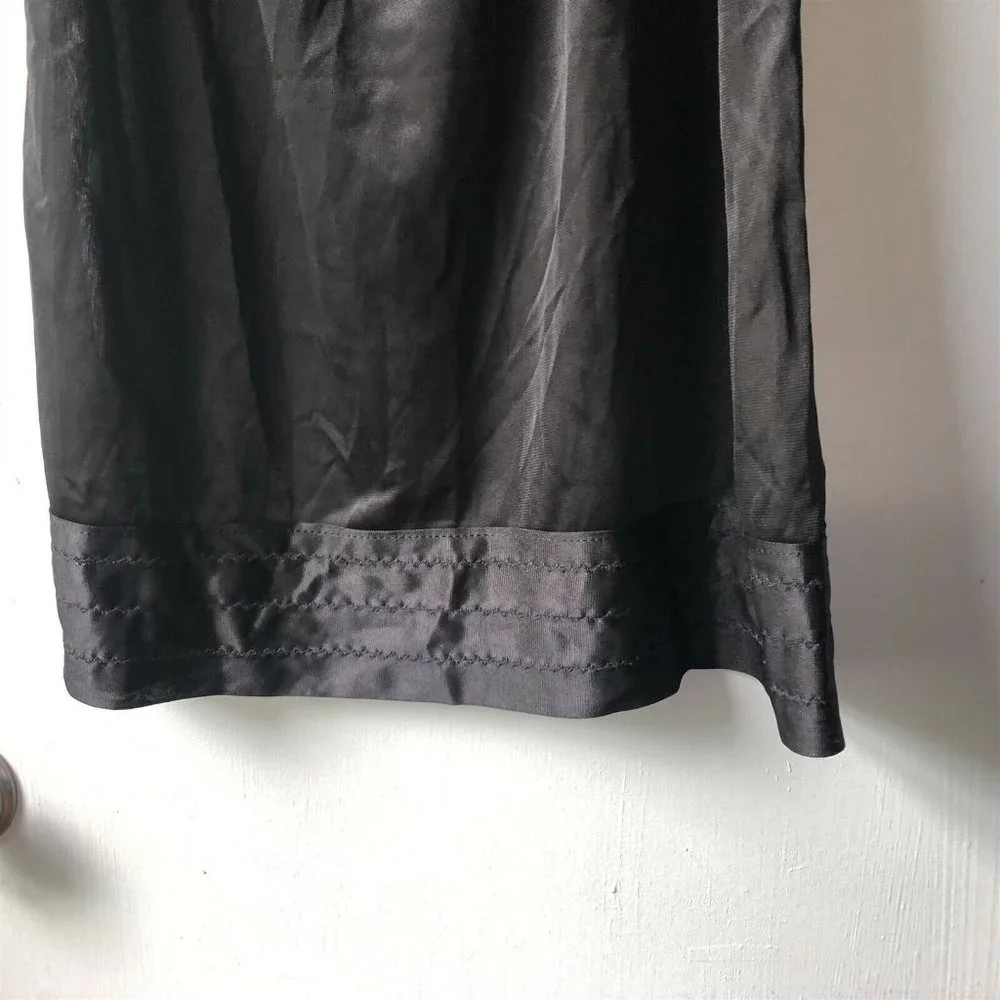 Vintage Womens Half Slip Black Adjustable Length Nylon Undergarment